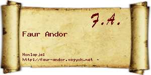 Faur Andor névjegykártya