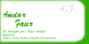 andor faur business card